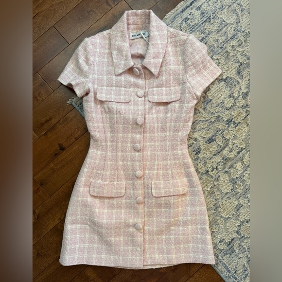 Self-Portrait Dresses & Skirts - Self-Portrait Pink Boucle Tweed Mini Dress NWT Size 4 – Feminine Luxury